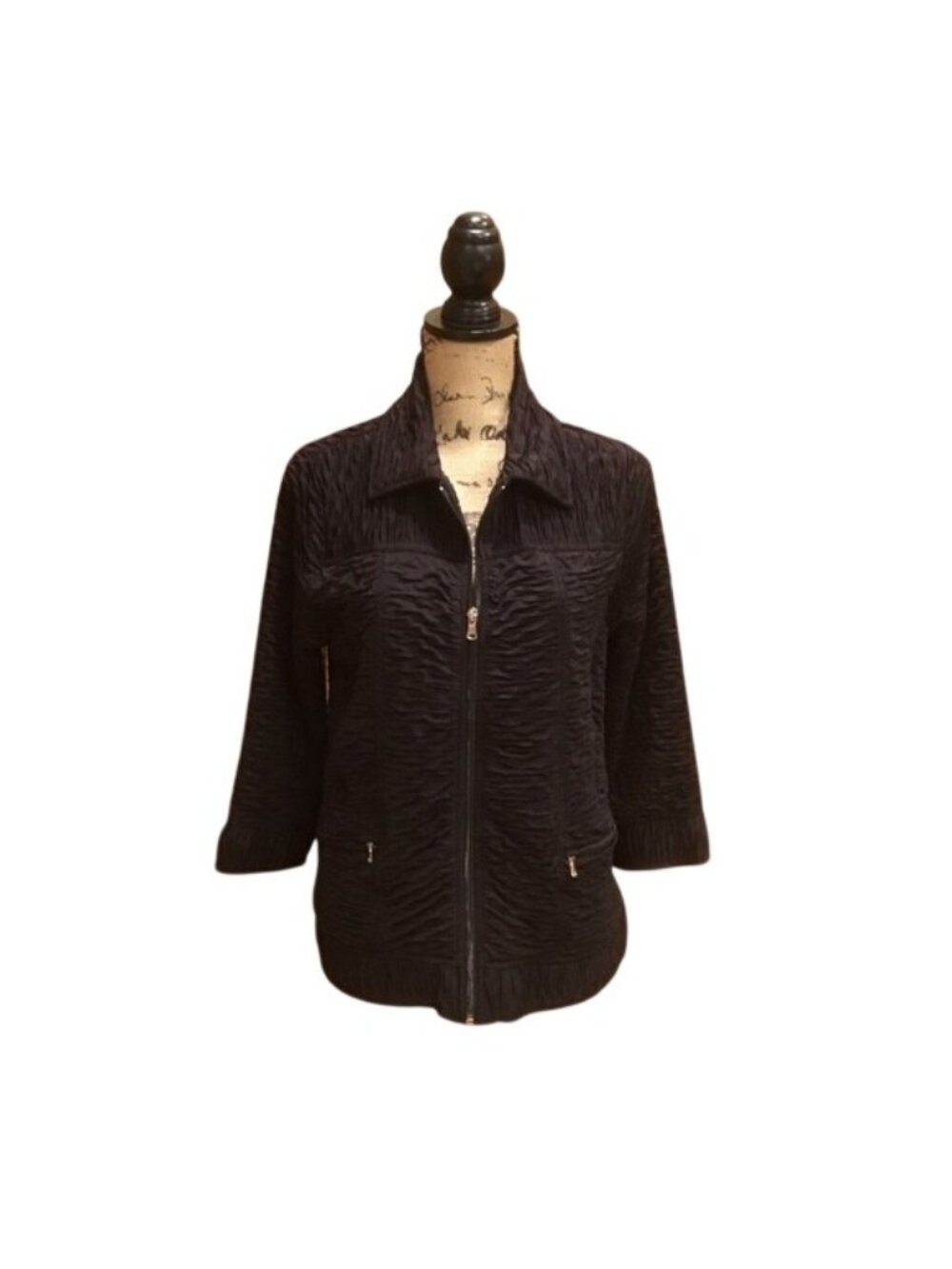 Erin London Black Zippered Jacket Womens Medium - Like New